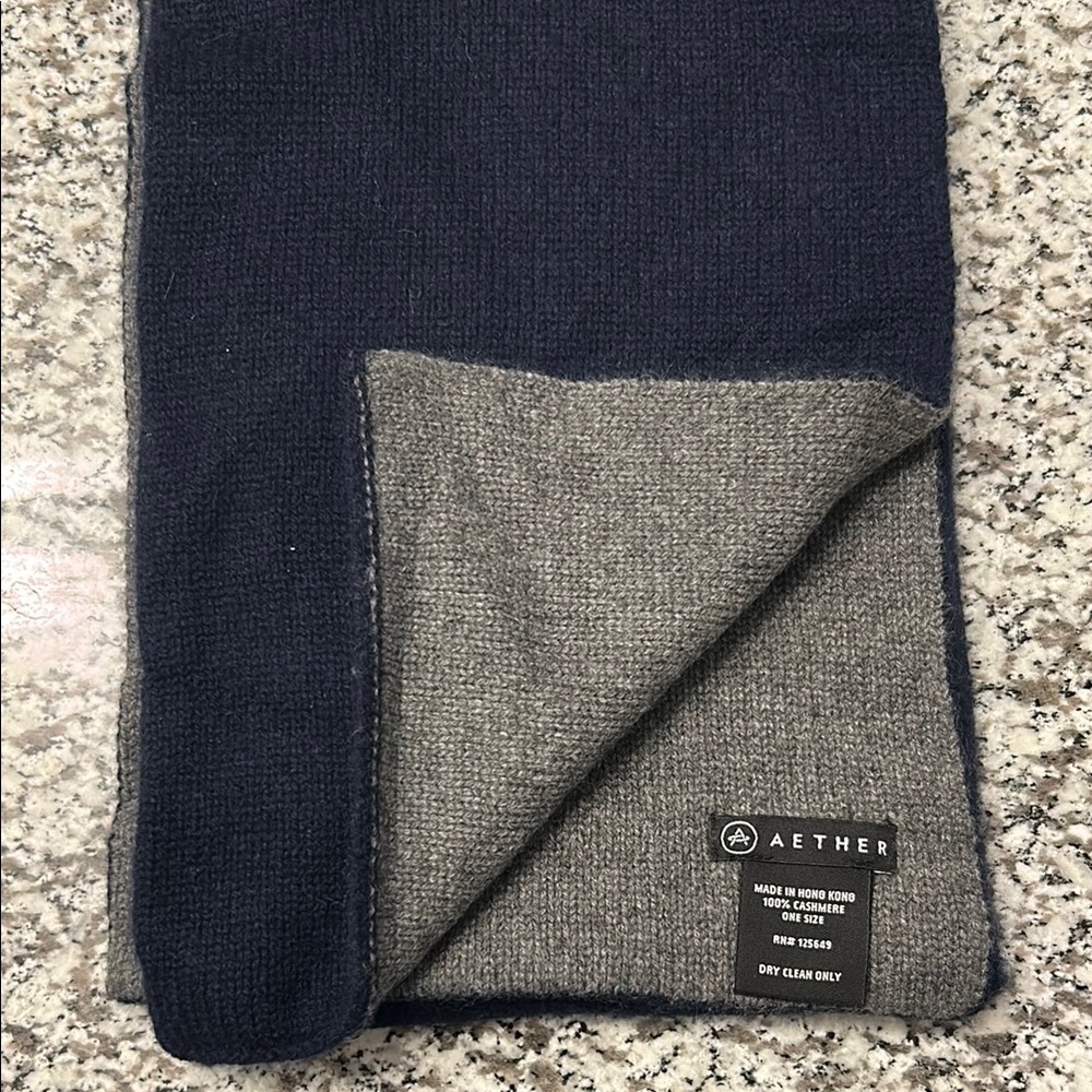 Aether Apparel Two sided color 100% cashmere scarf.